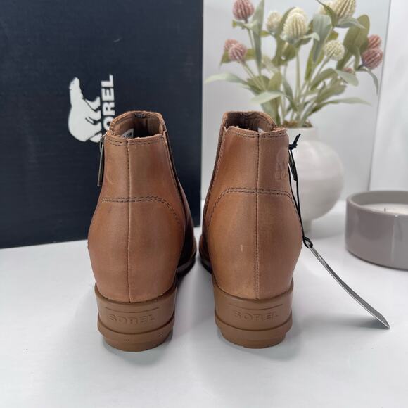 Sorel Evie Side Zip Bootie Waterproof Suede Wedge Black Women's 6.5 NWB - FLAW - Picture 4 of 12